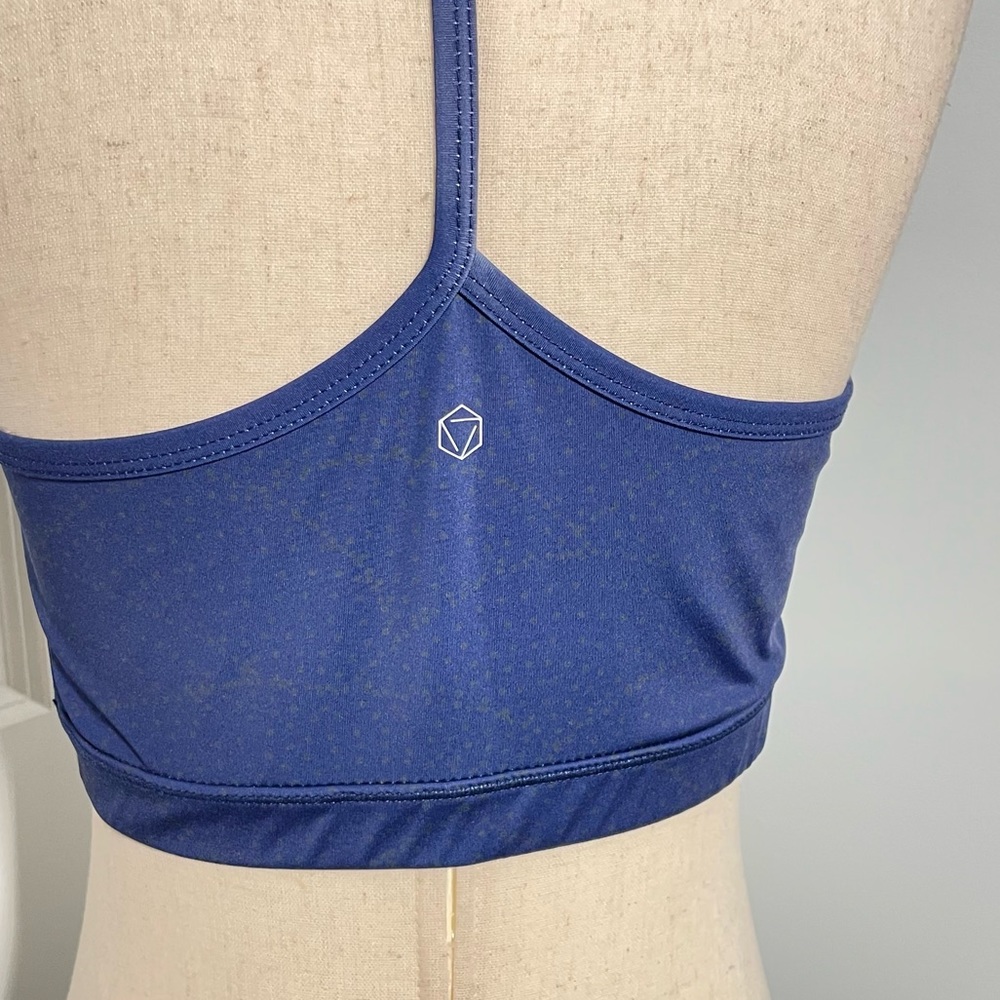AR 33 Zion Sports Bra Ocean Dark Blue V-Neck Adjustable Strap Racerback … - Picture 8 of 11